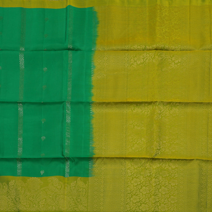 Hayagrivas Handloom Green Soft Silk Saree with Lime Green Border KBE1194I5-5