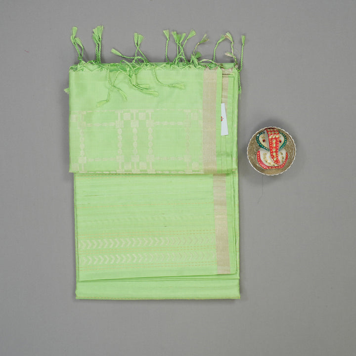 Hayagrivas Pista Green Pure Soft Silk Saree KBE1195I22-1