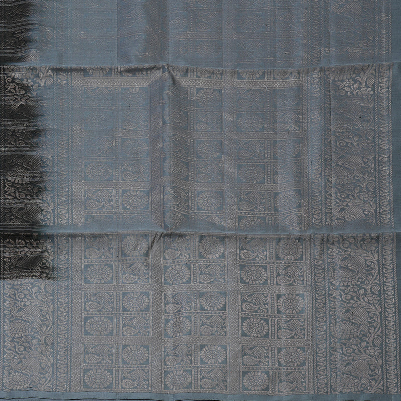 Hayagrivas Handloom Black Soft Silk Saree with Dark Grey Border KBE1195I24-1