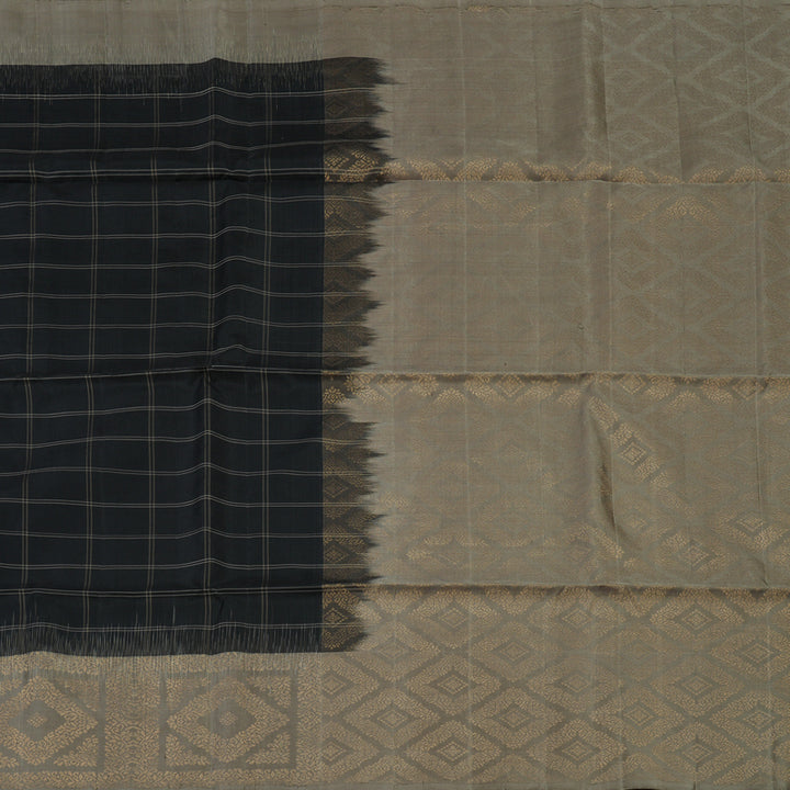 Hayagrivas Black Pure Soft Silk Saree KBE1195I29-1