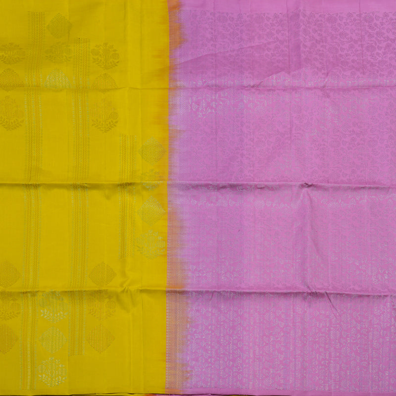 Hayagrivas Handloom Sampanga Yellow Soft Silk Saree KBE1195I3-1