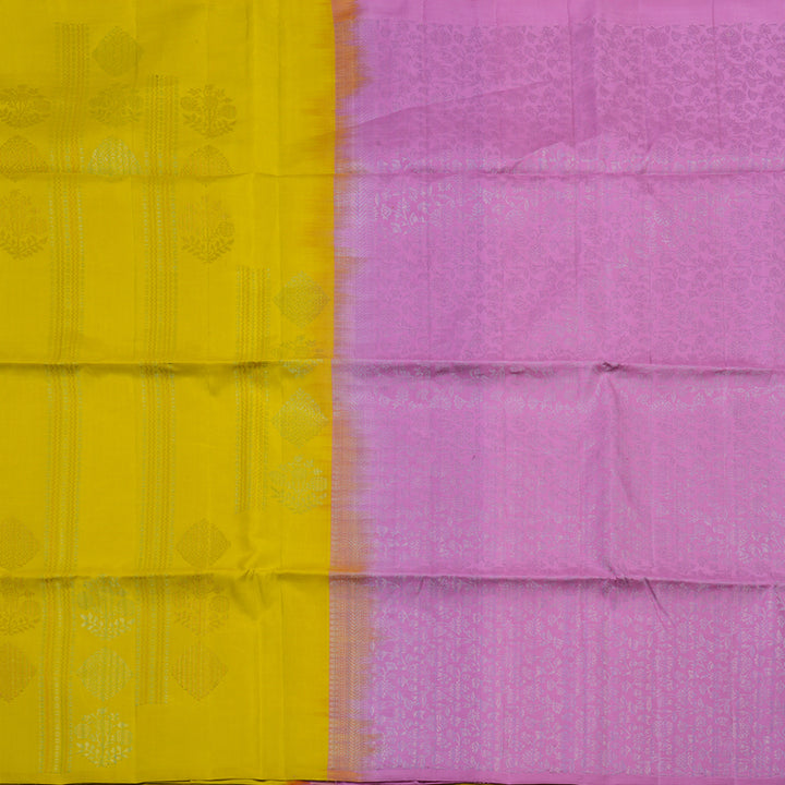 Hayagrivas Handloom Sampanga Yellow Soft Silk Saree KBE1195I3-1