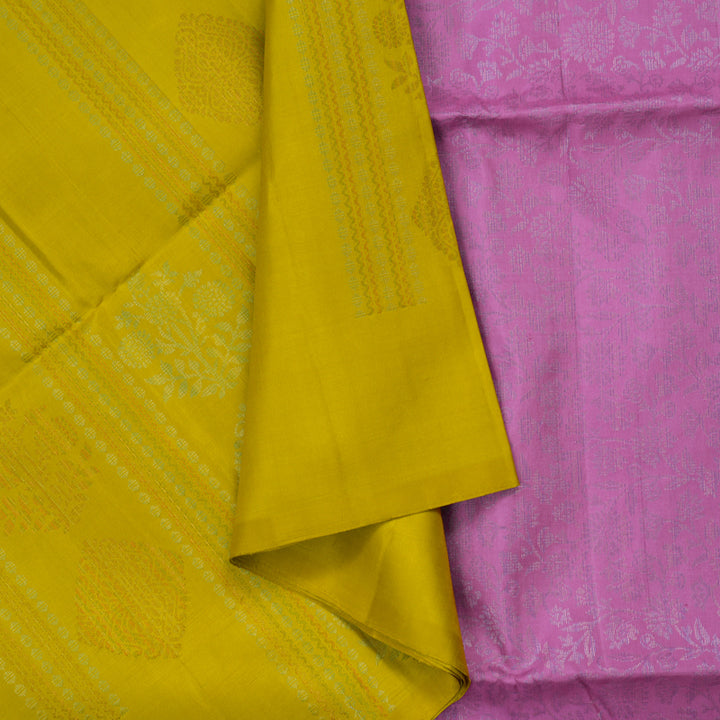 Hayagrivas Handloom Sampanga Yellow Soft Silk Saree KBE1195I3-1