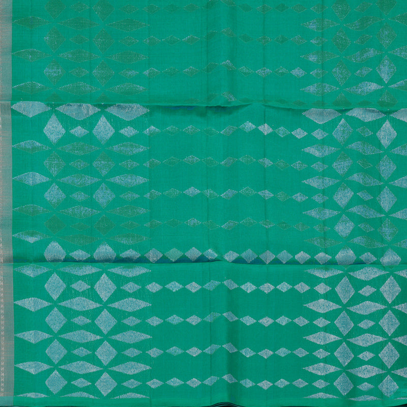 Hayagrivas Beige & Teal Pure Soft Silk Saree KBE1195I32-2