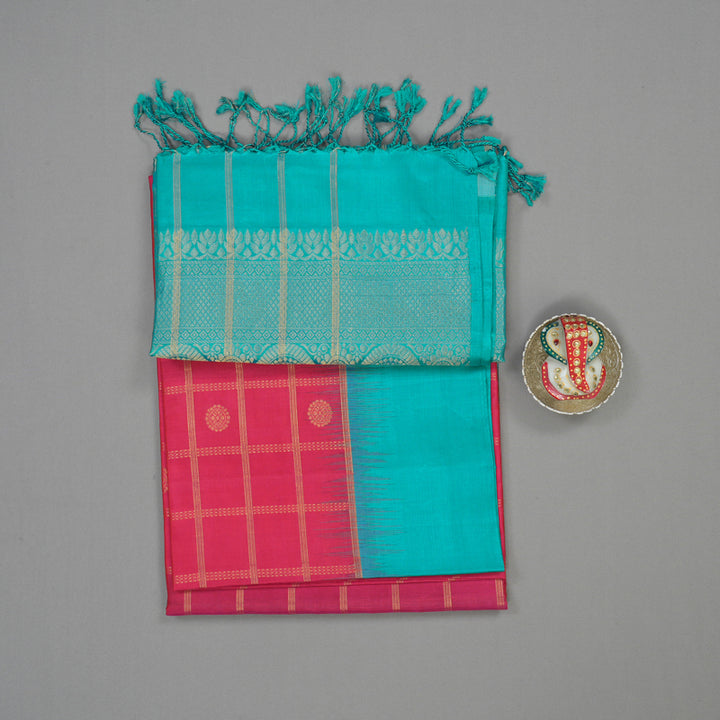 Hayagrivas Pink Pure Soft Silk Saree KBE1195I53-1