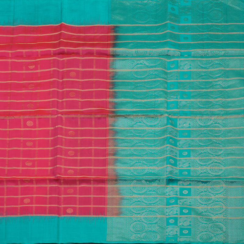 Hayagrivas Pink Pure Soft Silk Saree KBE1195I53-1