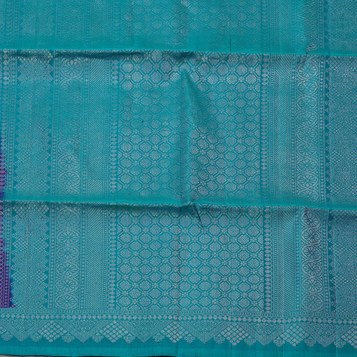 Hayagrivas Handloom Purplish Blue Soft Silk Saree with Peacock Blue Border KBE1195I6-1