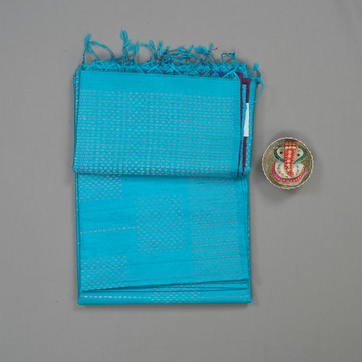 Hayagrivas Aqua Blue Pure Soft Silk Saree KBE1195I7-1