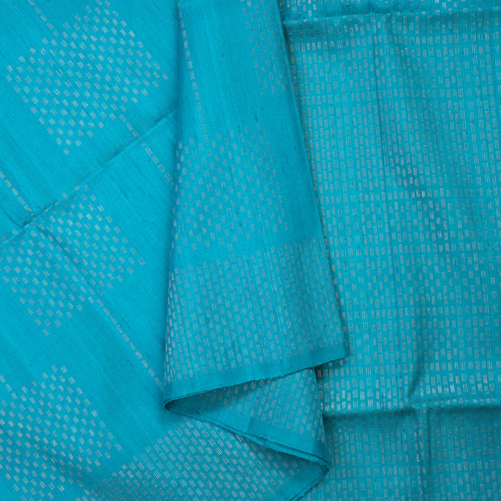 Hayagrivas Aqua Blue Pure Soft Silk Saree KBE1195I7-1