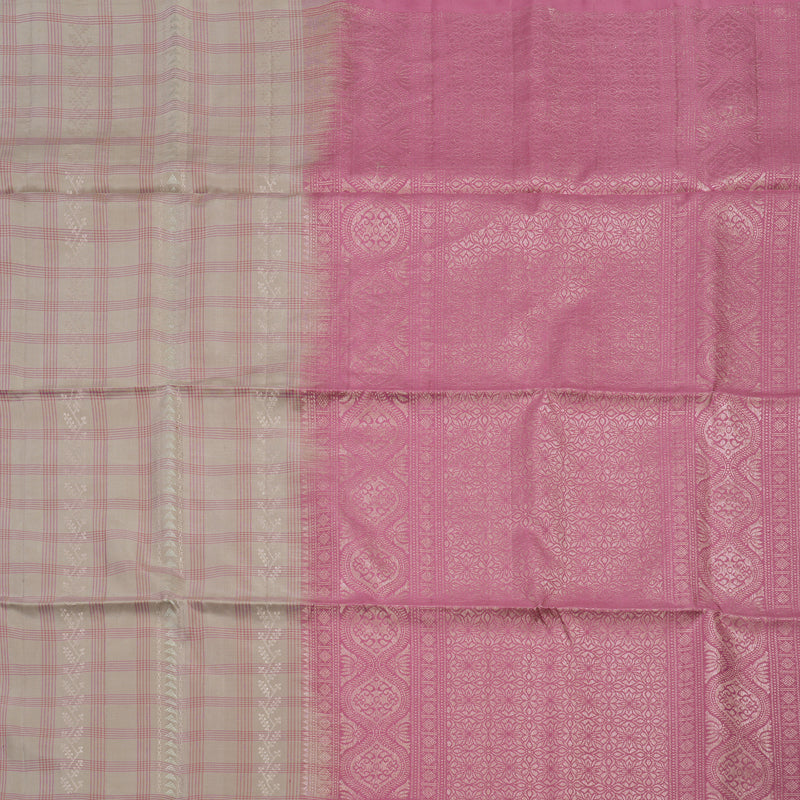 Hayagrivas Handloom Cream Soft Silk Saree KBE1195I9-1