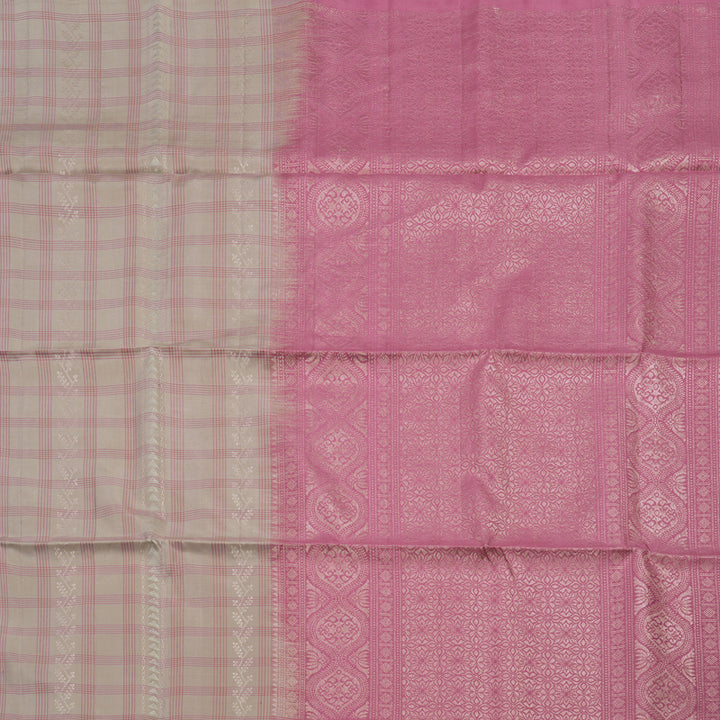 Hayagrivas Handloom Cream Soft Silk Saree KBE1195I9-1