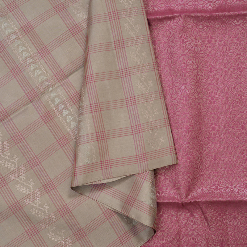 Hayagrivas Handloom Cream Soft Silk Saree KBE1195I9-1