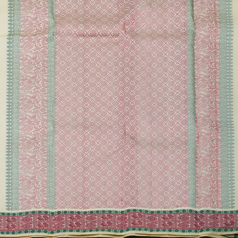 Hayagrivas Handloom Cream Kanjivaram Silk Saree KBE1198I2-2