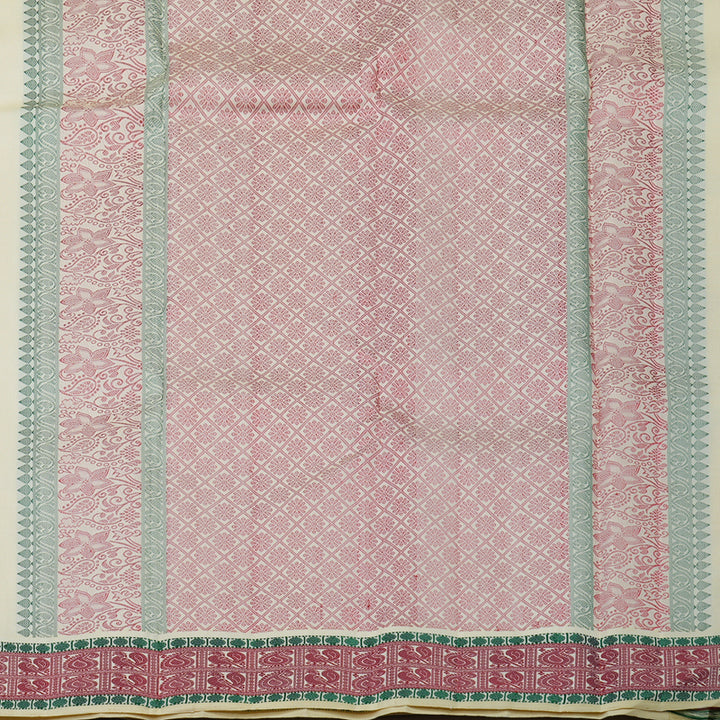 Hayagrivas Handloom Cream Kanjivaram Silk Saree KBE1198I2-2