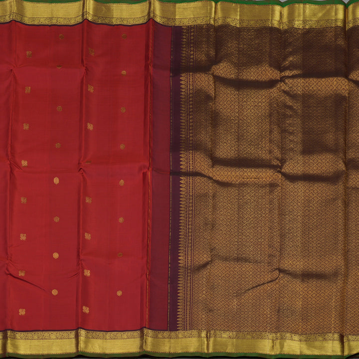 Hayagrivas Handloom Red Kanjivaram Silk Saree KBE1198I3-1