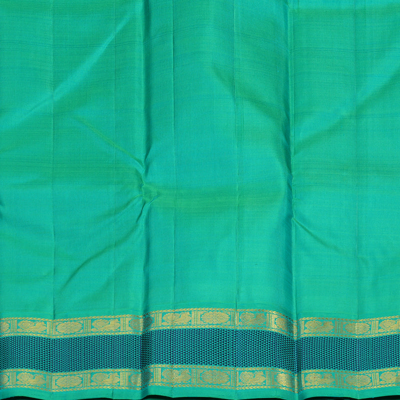 Hayagrivas Black Handloom Kanjivaram Silk Saree with Sea Green Border KBE119D5-1