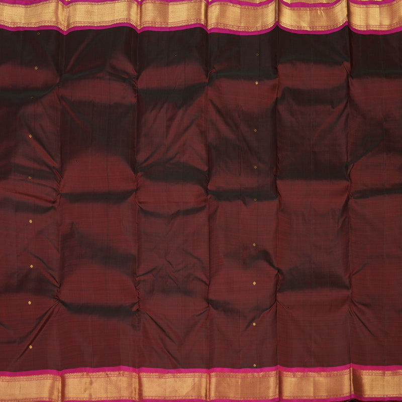 Hayagrivas Handloom Araku Maroon Kanjivaram Silk Saree with Rani Pink border KBE1200I1-4