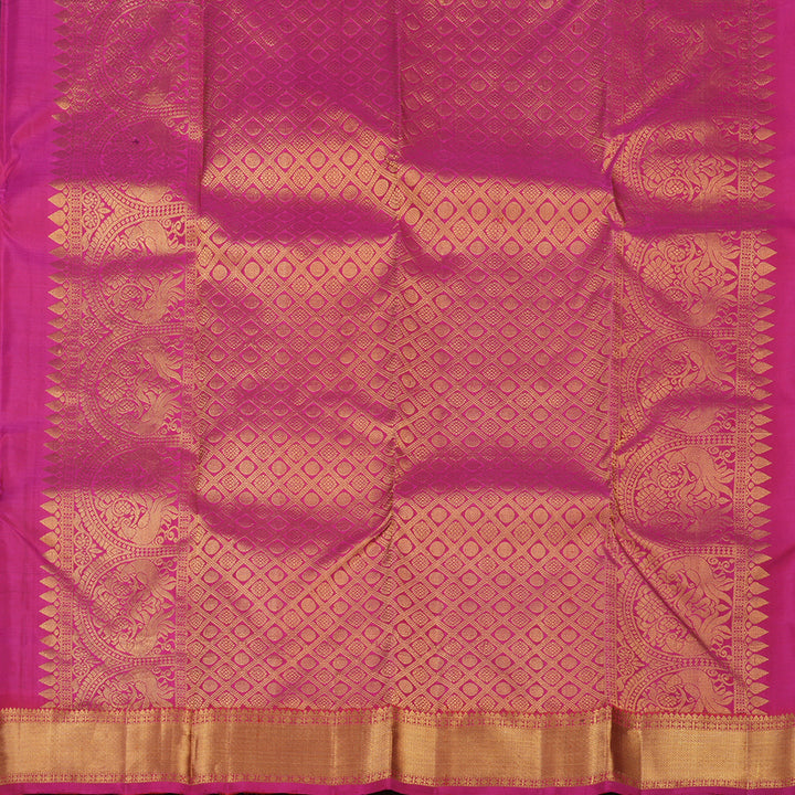 Hayagrivas Handloom Araku Maroon Kanjivaram Silk Saree with Rani Pink border KBE1200I1-4