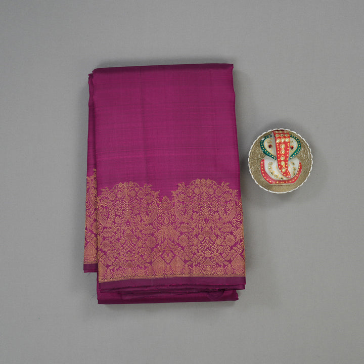 Hayagrivas Handloom Wine Purple Kanjivaram Silk Saree with Turning border KBE1200I9-1
