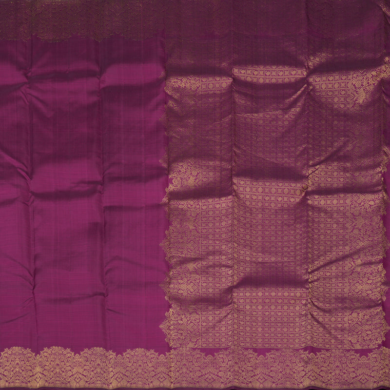 Hayagrivas Handloom Wine Purple Kanjivaram Silk Saree with Turning border KBE1200I9-1
