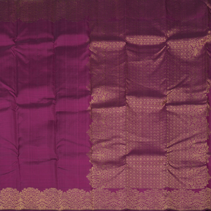 Hayagrivas Handloom Wine Purple Kanjivaram Silk Saree with Turning border KBE1200I9-1
