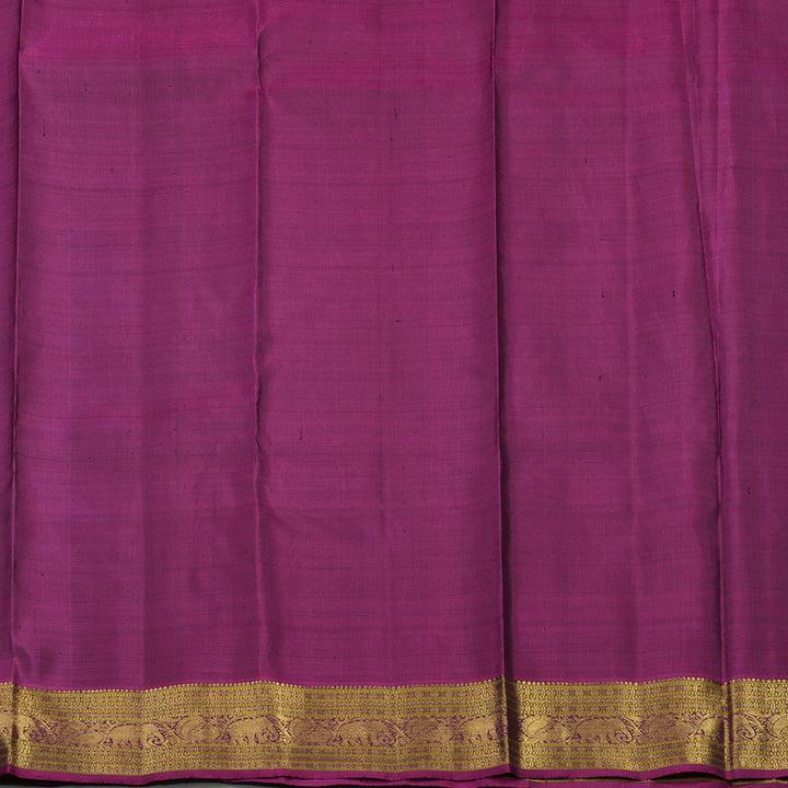 Hayagrivas Handloom Deep Teal Kanjivaram Silk Saree with Wine Purple Border KBE1208I4-1