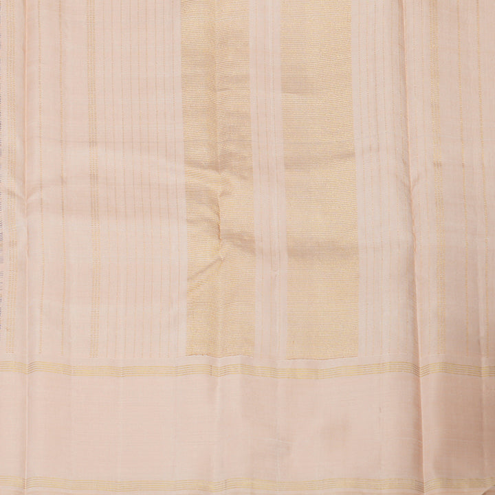 Hayagrivas Handloom Multicolour Checks Kanjivaram Silk Saree with Peach Orange Border KBE1209I1-1