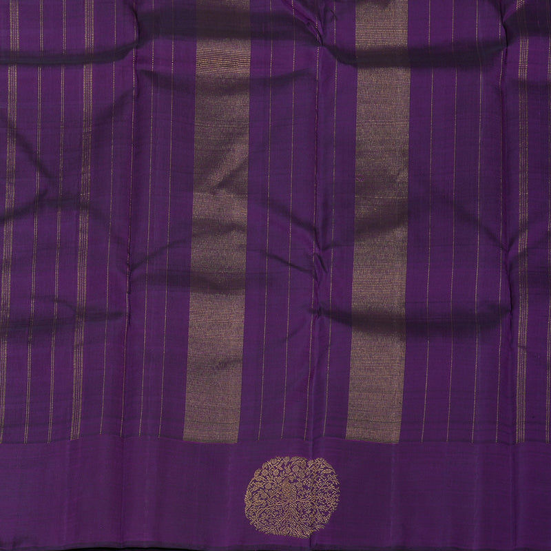 Hayagrivas Handloom Multicolour Checks Kanjivaram Silk Saree with Violet Border KBE1209I3-1
