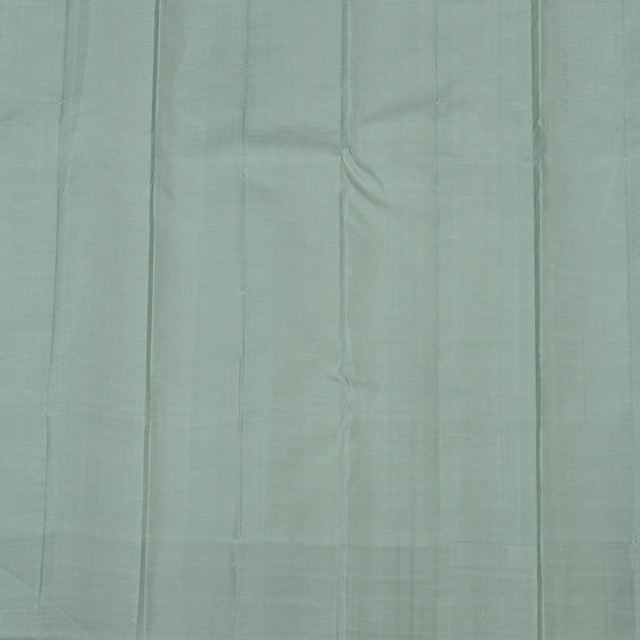 Hayagrivas Sky Blue Handloom Kanjivaram Silk Saree with Silver Grey Border KBE120D11-1