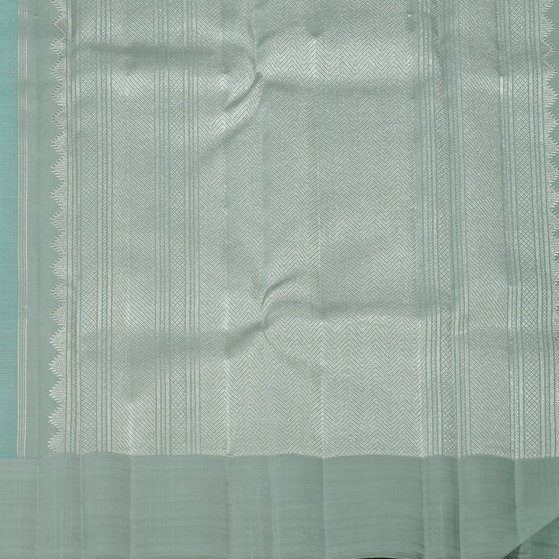 Hayagrivas Sky Blue Handloom Kanjivaram Silk Saree with Silver Grey Border KBE120D11-1