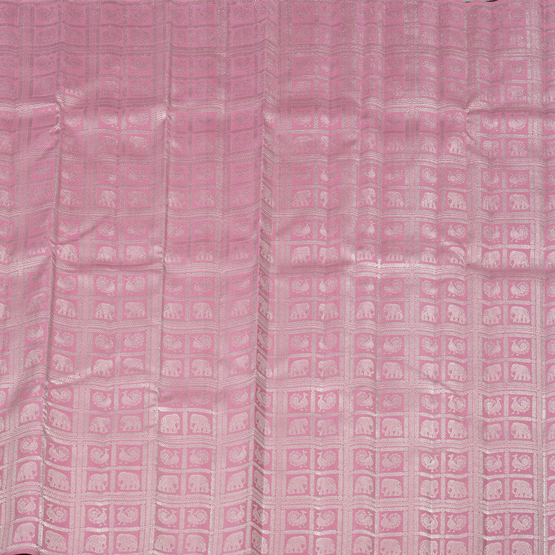 Hayagrivas Rose Pink Handloom Kanjivaram Silk Saree KBE120D13-1