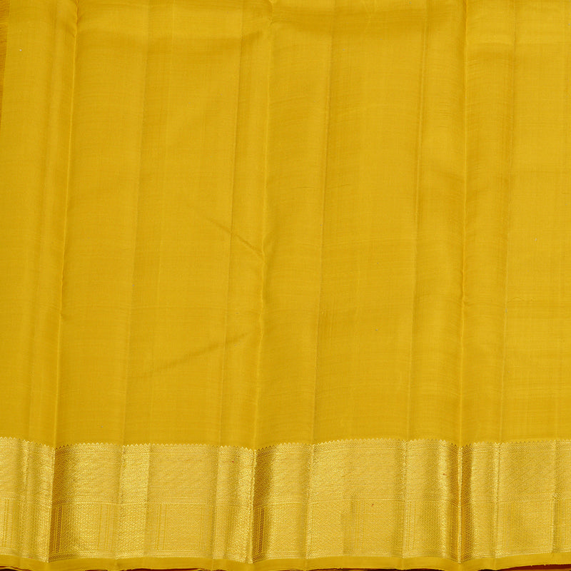 Hayagrivas Dual Tone (Sea Blue With Yellow) Handloom Kanjivaram Silk Saree with Lemon Yellow Border KBE120D15-1