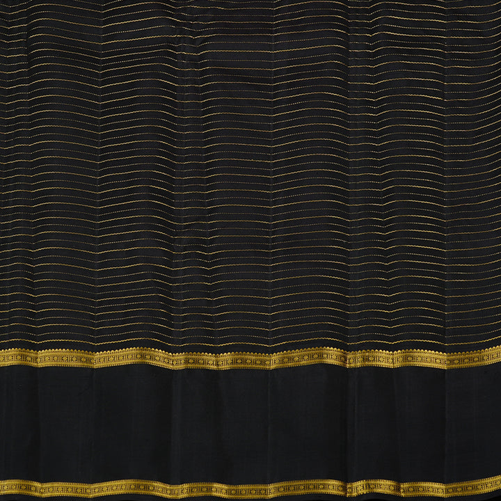 Hayagrivas Leaf Green With Purple Handloom Kanjivaram Silk Saree with Black Border KBE120D19-1