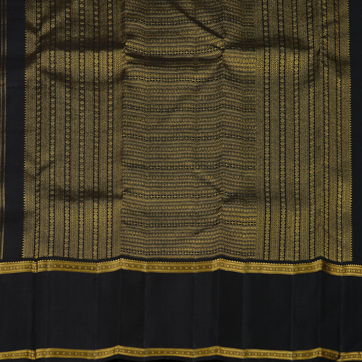 Hayagrivas Leaf Green With Purple Handloom Kanjivaram Silk Saree with Black Border KBE120D19-1