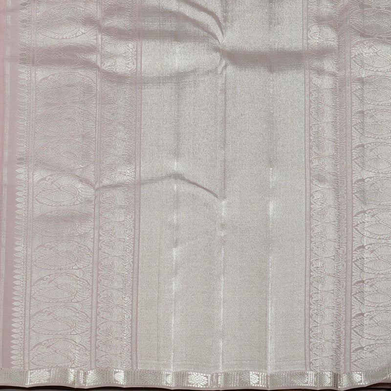 Hayagrivas Light Peach Pink Handloom Kanjivaram Silk Saree with Powder Pink Border KBE120D9-1