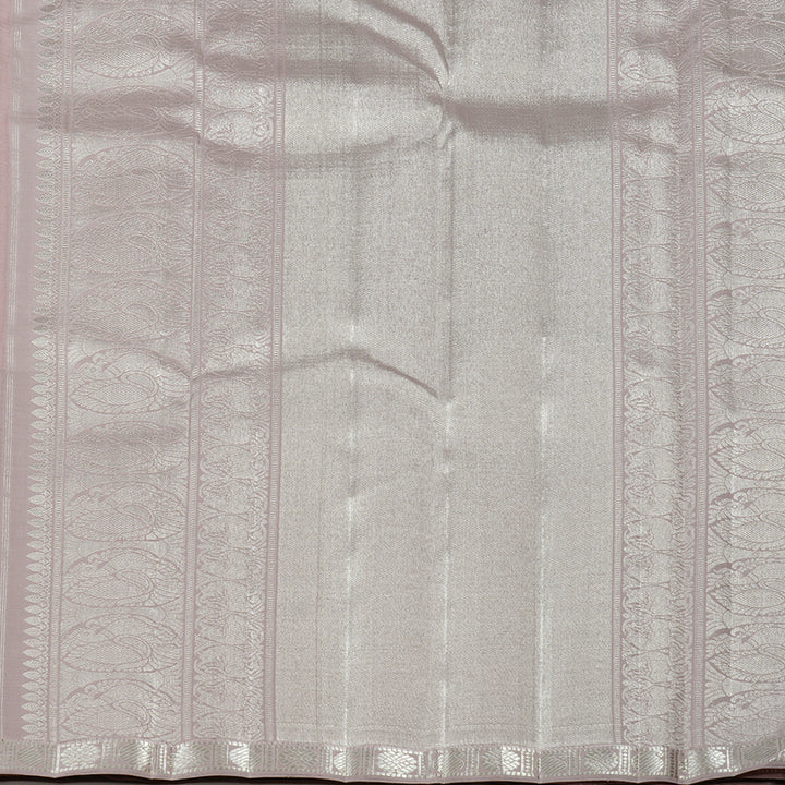 Hayagrivas Light Peach Pink Handloom Kanjivaram Silk Saree with Powder Pink Border KBE120D9-1