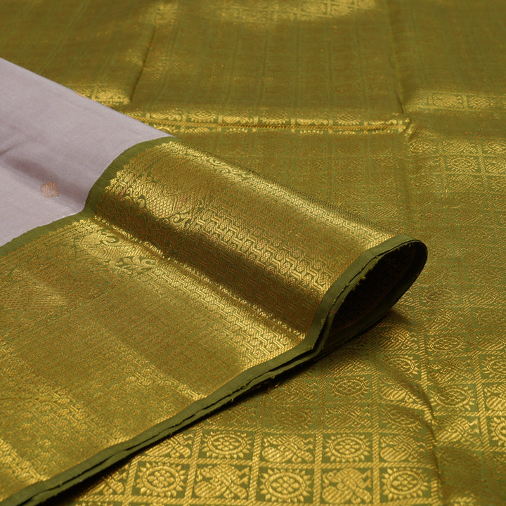 Hayagrivas Handloom Mild Onion Pink Kanjivaram Silk Saree with Mehandi Green Border KBE1212I3-1