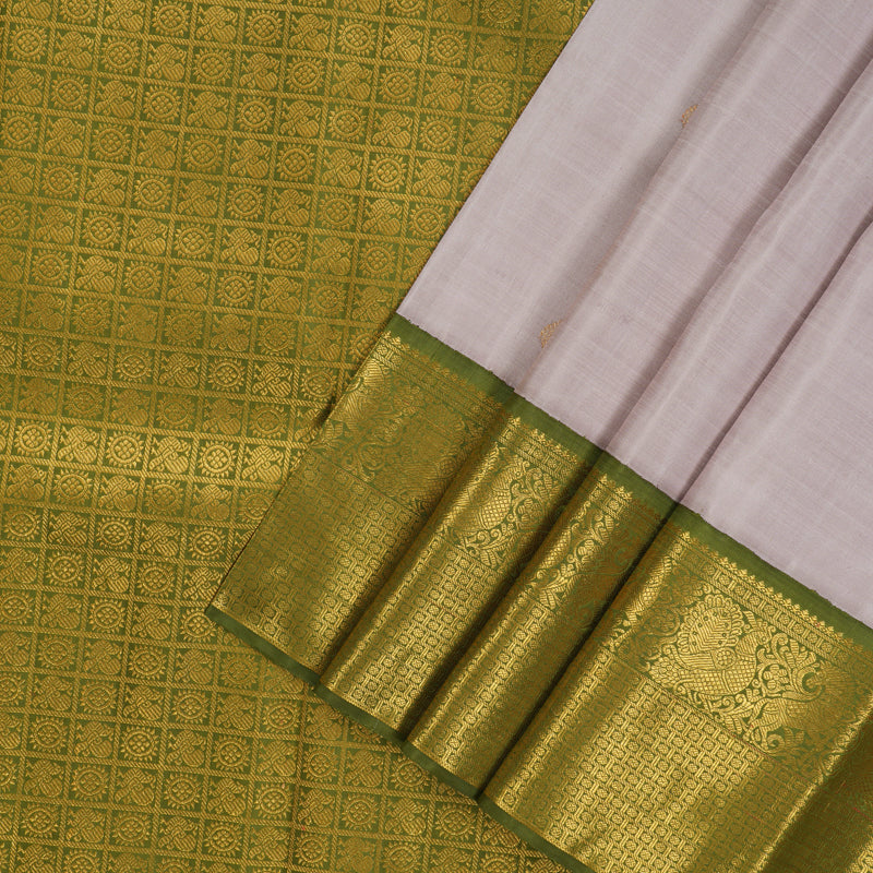 Hayagrivas Handloom Mild Onion Pink Kanjivaram Silk Saree with Mehandi Green Border KBE1212I3-1