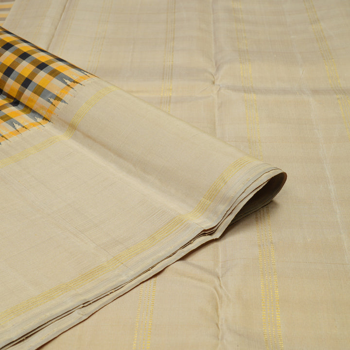 Hayagrivas Handloom Multicolour Checks Kanjivaram Silk Saree with Beige Border KBE1215I1-1