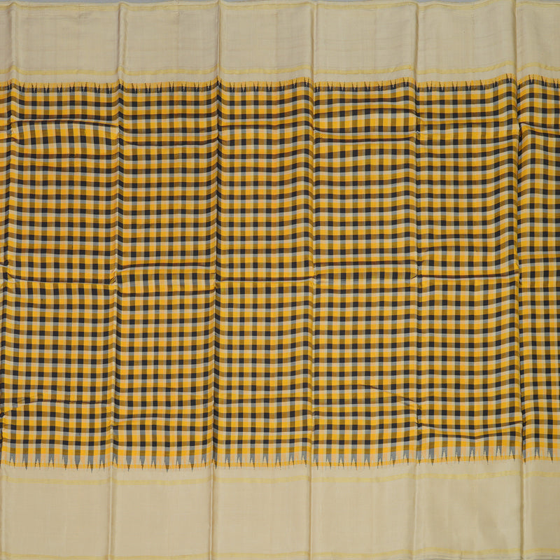 Hayagrivas Handloom Multicolour Checks Kanjivaram Silk Saree with Beige Border KBE1215I1-1