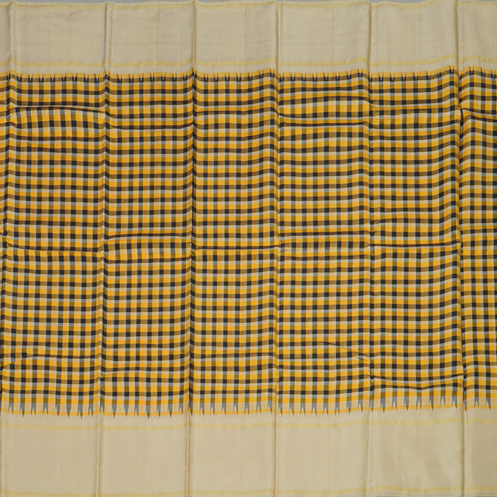 Hayagrivas Handloom Multicolour Checks Kanjivaram Silk Saree with Beige Border KBE1215I1-1