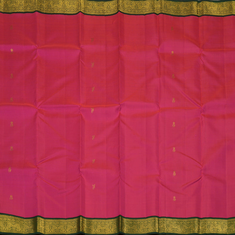 Hayagrivas Handloom Deep Pink Kanjivaram Silk Saree with Karum Pachai border KBE1220I1-1