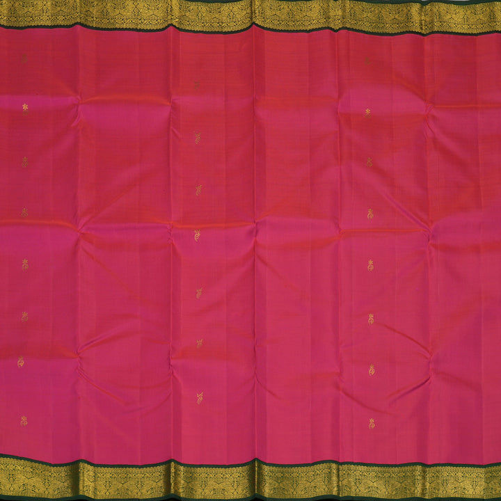 Hayagrivas Handloom Deep Pink Kanjivaram Silk Saree with Karum Pachai border KBE1220I1-1