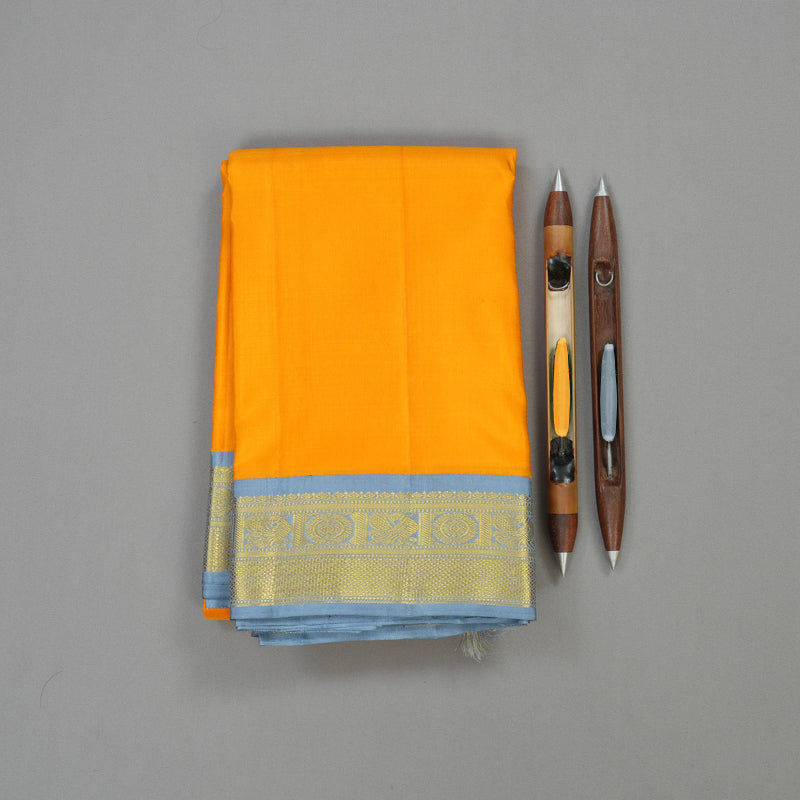 Hayagrivas Handloom Mango Orange Kanjivaram Silk Saree KBE1220I2-6