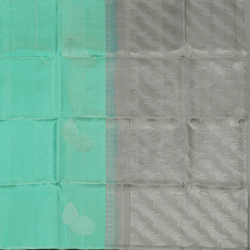 Hayagrivas Mint Green Pure Soft Silk Saree KBE1222I1-2