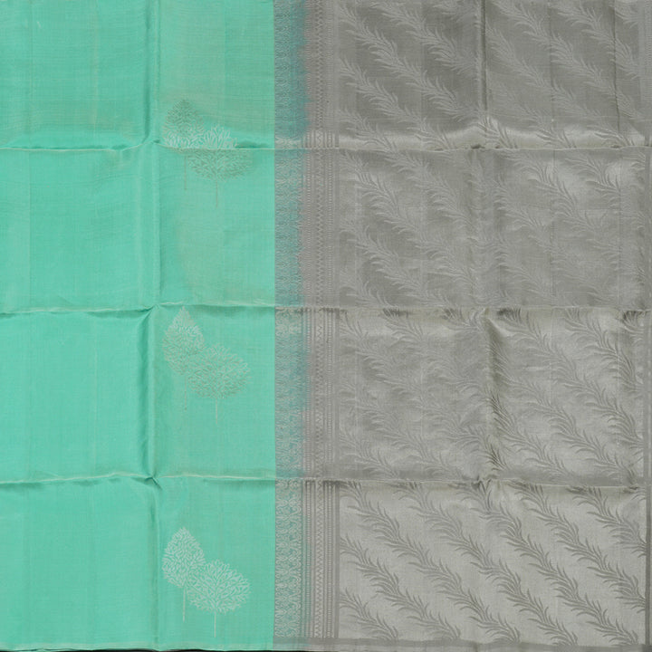 Hayagrivas Mint Green Pure Soft Silk Saree KBE1222I1-2