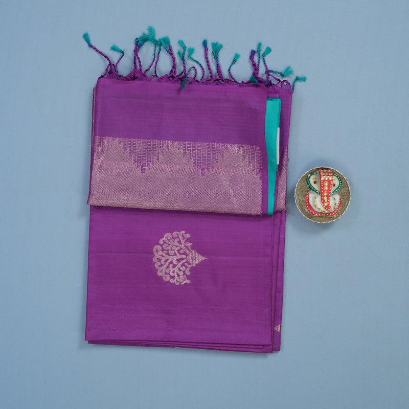 Hayagrivas Purple Handloom Soft Silk Saree KBE1222I2-3