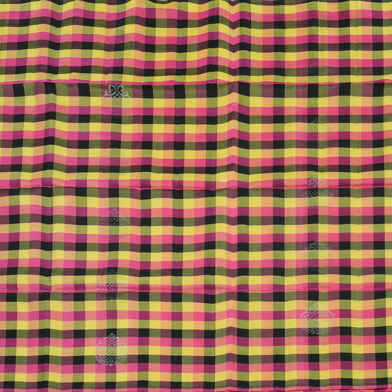 Hayagrivas Multicolour Checks Pure Soft Silk Saree KBE1222I3-1
