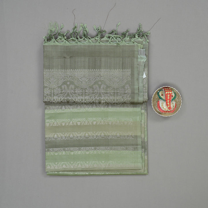 Hayagrivas Handloom Mint Green Soft Silk Saree KBE1222I6-2