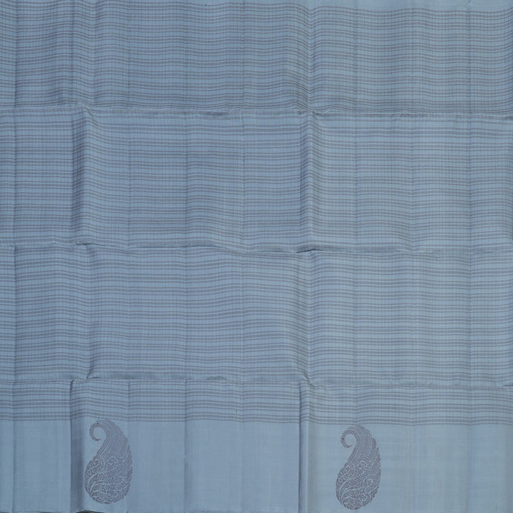 Hayagrivas Handloom Bluish Grey Soft Silk Saree KBE1223I11-2